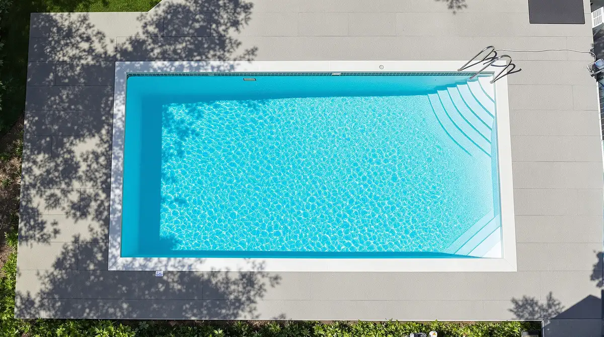 Stamped concrete pool deck option