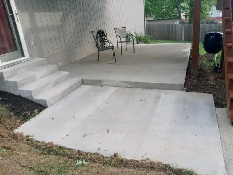 Multi-level concrete patio Kansas City — steps and tiered design | Ford Concrete
